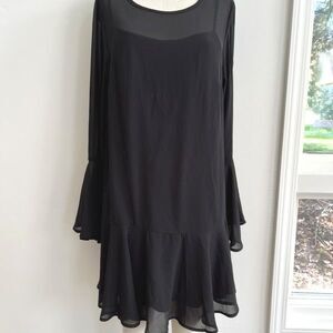 Black Sheer Long Sleeve Dress